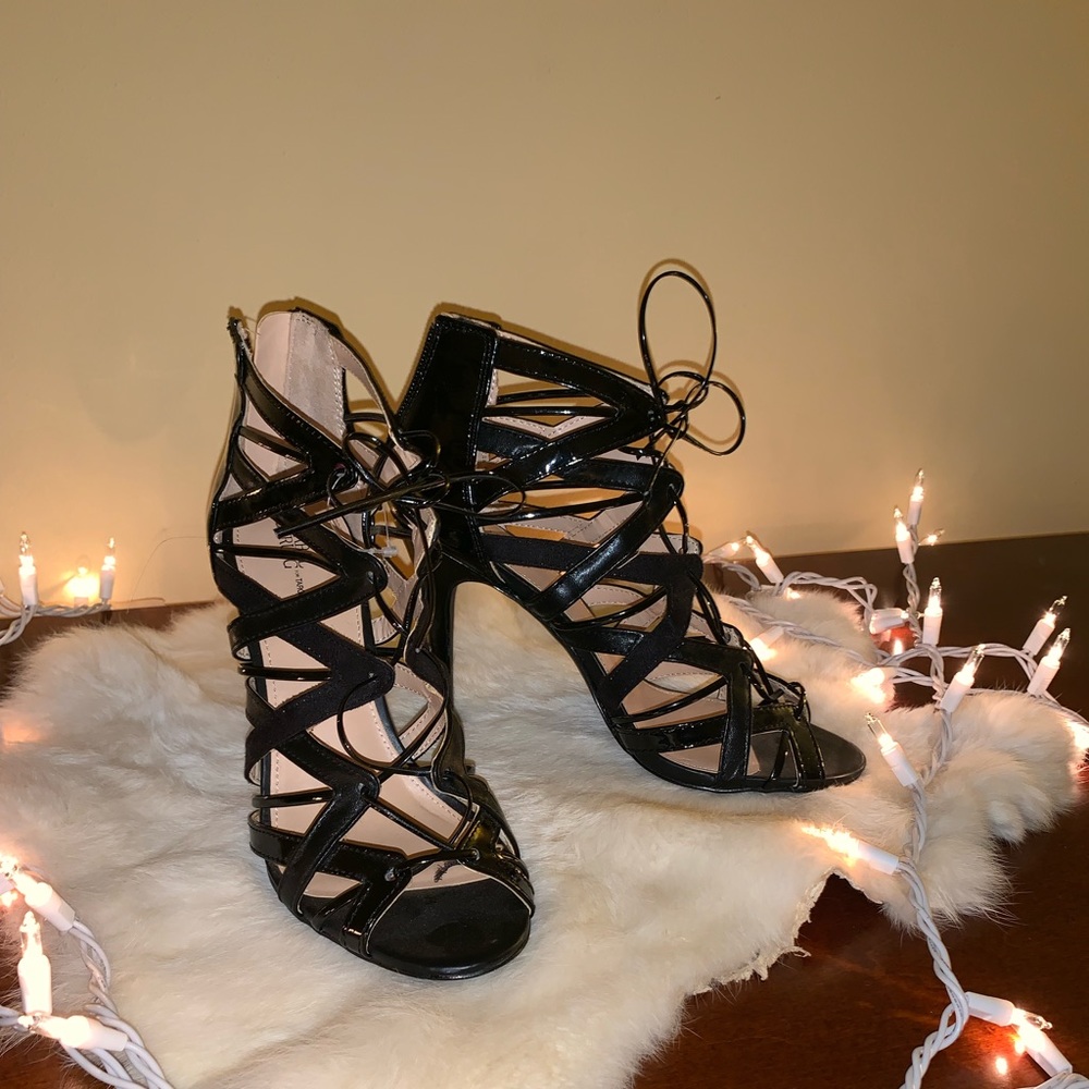 Black Strappy Heels